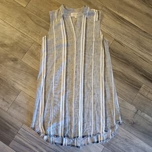 Anthropology Cloth and stone linen blend chambray dress size small